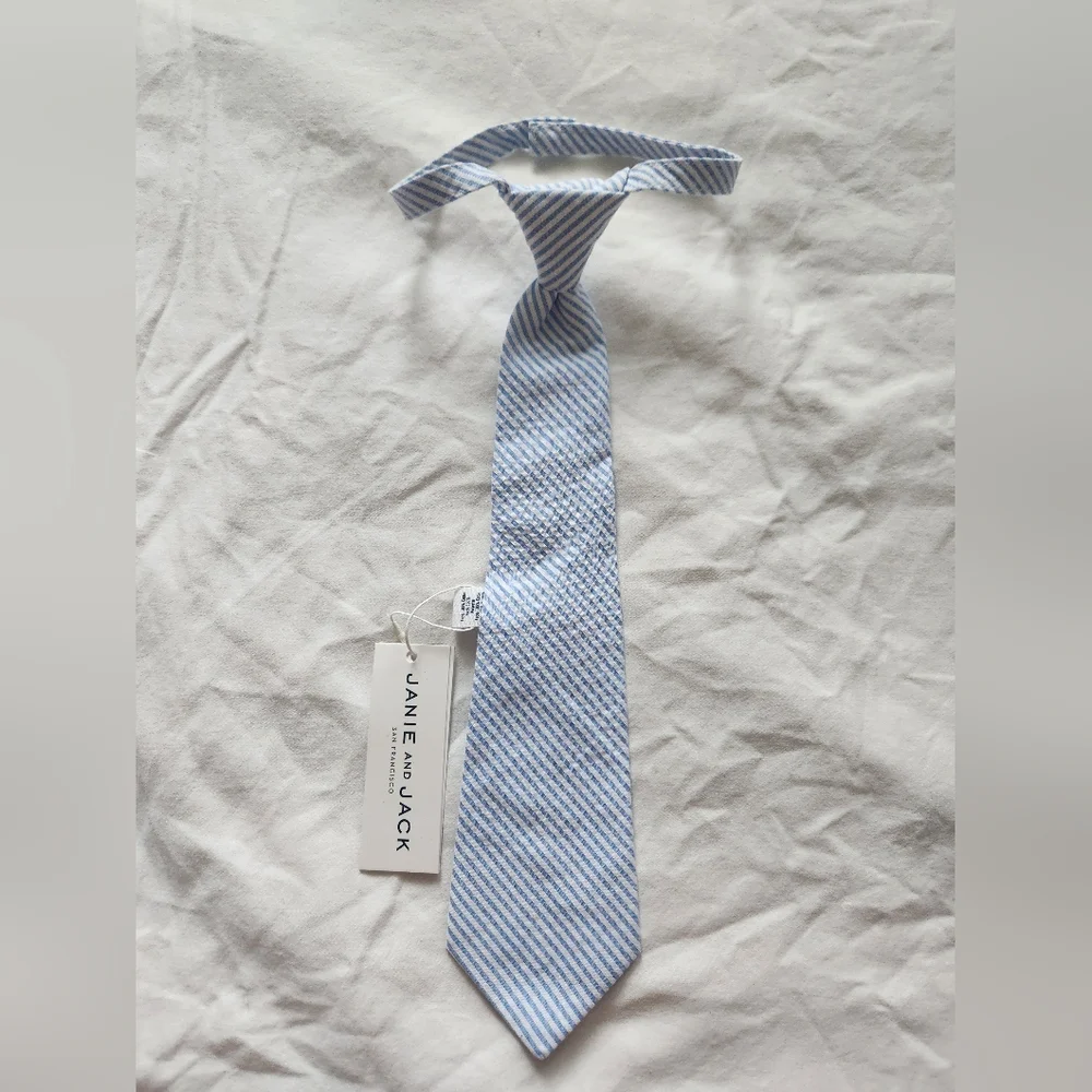 Janie and Jack Blue/White Striped Tie